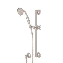 Single-Function Anti-Cal Handshower/Hose/Bar/Outlet Set in Satin Nickel