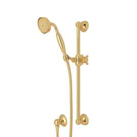 Single-Function Anti-Cal Handshower/Hose/Bar/Outlet Set in Italian Brass