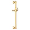 24-in Decorative Grab Bar with Lever Handle Slider in Italian Brass