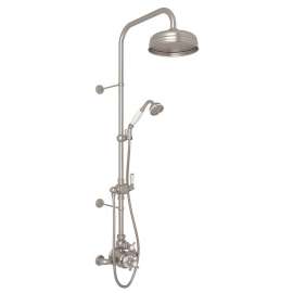 Thermostatic Shower Package with Cross Handle in Satin Nickel