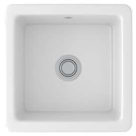 Single Bowl Square Fireclay Bar/Food Prep Sink in White