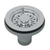 Manual Basket Strainer without Remote Pop-Up in Polished Chrome