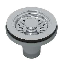 Manual Basket Strainer without Remote Pop-Up in Polished Chrome