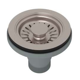 Manual Strainer Basket without Remote Pop-Up in Satin Nickel