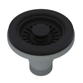 Manual Strainer Basket without Remote Pop-Up in Matte Black