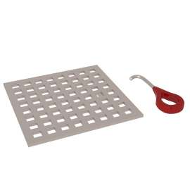 Matrix Decorative Drain Cover in Satin Nickel