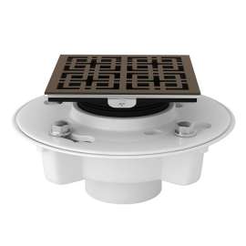 PVC 2-in X 3-in Drain Kit with 3142 Weave Decorative Cover in Tuscan Brass