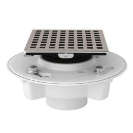 PVC 2-in X 3-in Drain Kit with 3143 Matrix Decorative Cover in Satin Nickel