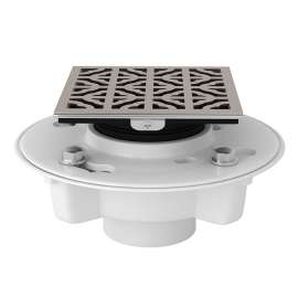 PVC 2-in x 3-in Drain Kit with 3146 Petal Decorative Cover in Satin Nickel