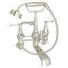 Exposed Wall Mount Tub Filler with Metal Lever Handshower in Polished Nickel