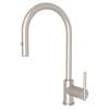 Pull-Down Side Lever Kitchen Faucet With Metal Lever Handle In Satin Nickel