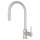 Pull-Down Side Lever Kitchen Faucet With Metal Lever Handle In Satin Nickel