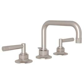 U-Spout Widespread Lavatory Faucet with Metal Lever and 6-11/16