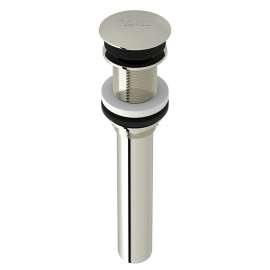 Non Slotted Touch Seal Dome Drain with 6-in Tailpiece in Polished Nickel