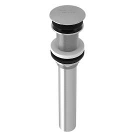 Non Slotted Touch Seal Dome Drain with 6-in Tailpiece in Satin Nickel