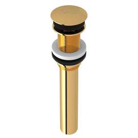 Non Slotted Touch Seal Dome Drain with 6-in Tailpiece in Italian Brass