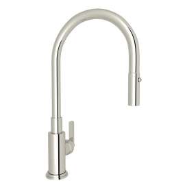 Pull-Down Kitchen Faucet With Metal Lever Handle In Polished Nickel