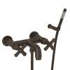 Wall Mount Exposed Tub Set with Cross Handle Handshower in Tuscan Brass