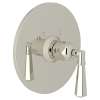 San Giovanni A4923LMPN Thermostatic Trim Plate with Metal Lever and without Volume Control in Polished Nickel