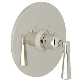 San Giovanni A4923LMPN Thermostatic Trim Plate with Metal Lever and without Volume Control in Polished Nickel