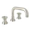 U-Spout Widespread Lavatory Faucet with Metal Campo Wheel in Polished Nickel