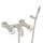 Wall Mount Exposed Tub Filler with Metal Campo Wheel Handles and Handshower in Polished Nickel