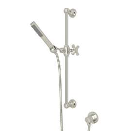 Single-Function Handshower Set with Cross Handle in Polished Nickel