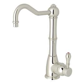 Column Spout Hot Water Dispenser Faucet With Metal Lever Handle In Polished Nickel