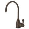 Traditional C-Spout Hot Water Faucet With Metal Lever Handle In Tuscan Brass