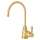 Traditional C-Spout Hot Water Faucet With Metal Lever Handle In Italian Brass