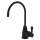 Traditional C-Spout Hot Water Faucet With Metal Lever Handle In Matte Black