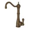 Edwardian Column Spout Hot Water Faucet With Traditional Metal Lever Handle In English Bronze