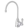 Georgia Era C-Spout Hot Water Faucet With Traditional Metal Lever Handle In Polished Chrome