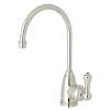 Georgia Era C-Spout Hot Water Faucet With Traditional Metal Lever Handle In Polished Nickel