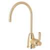 Holborn C-Spout Hot Water Faucet With Contemporary Metal Lever Handle In English Gold