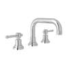 U-Spout Widespread Lavatory Faucet Industrial Metal Levers and Pop-Up in Polished Chrome