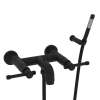 Wall Mount Exposed Tub Filler with Industrial Metal Levers Handshower in Matte Black