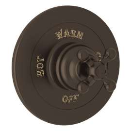 Pressure Balance Trim with Cross Handle and without Diverter in Tuscan Brass