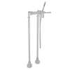 San Giovanni AKIT2302NLMAPC Exposed Floor Mount Tub Filler with Metal Lever Handshower and Floor Pillar Legs or Supply Unions in Polished Chrome