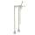 San Giovanni AKIT2302NLMPN Exposed Floor Mount Tub Filler with Metal Lever Handshower and Floor Pillar Legs or Supply Unions in Polished Nickel