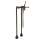 San Giovanni AKIT2302NLMTCB Exposed Floor Mount Tub Filler with Metal Lever Handshower and Floor Pillar Legs or Supply Unions in Tuscan Brass