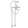 Palladian AKIT1901NLMPN Exposed Floor Mount Tub Filler with Metal Lever Handshower and Floor Pillar Legs or Supply Unions in Polished Nickel