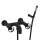 Wall Mount Exposed Tub Filler with Metal Campo Wheel Handles and Handshower in Matte Black