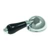 Black Porcelain Single Lever Handle With Dome Cap In Polished Chrome