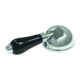 Black Porcelain Single Lever Handle With Dome Cap In Polished Chrome
