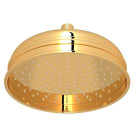 1037/8ULB 9-in Rain Showerhead, Unlacquered Brass