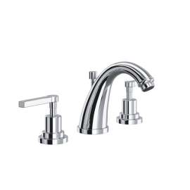 A1208LMAPC-2 Lombardia C-Spout Widespread Bathroom Faucet with Metal Lever Handle