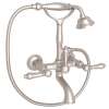 A1401LMSTN Exposed Wall Mount Tub Filler with Handshower and Metal Lever Handle, Satin Nickel