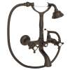 A1401XMTCB Exposed Wall Mount Tub Filler with Handshower and Cross Handle, Tuscan Brass