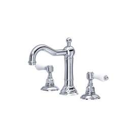 A1409LPAPC-2 Acqui Column Spout Widespread Bathroom Faucet with White Porcelain Lever Handle